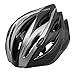Happyjoy Cycle Bike Helmet Vented Design Lightweight 58 - 61cm Head Circumference with Detachable Visor- Sliver