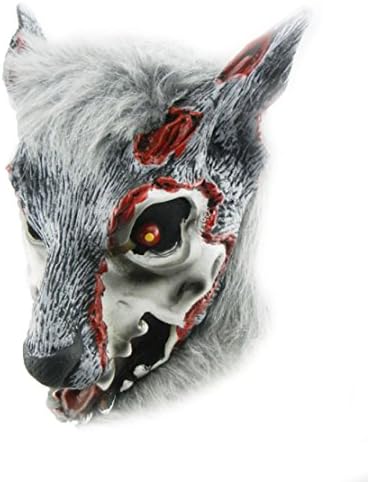 PhoebeTan Halloween Painted Face Wolf's Head Mask Headgear