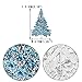 EVER FAITH Art Deco Christmas Tree Silver-Tone Brooch Sea Blue Austrian Crystal