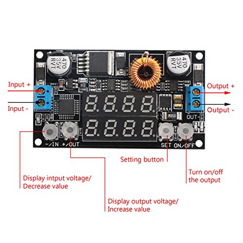 DROK 180051US Numerical Control Voltage Regulator DC 532V to 030V 5A