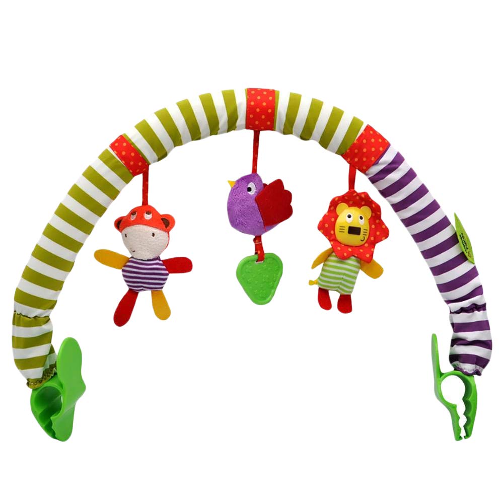 Tianbi Baby Bow Toy, Cute Forest Cloth Animal Birds Toy Baby Travel Play Arch Activity Bar for Pram Pram Crib