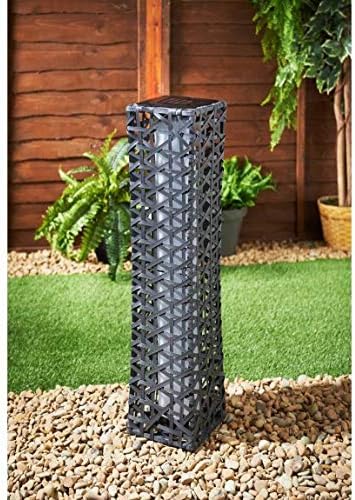 Sorrento Rattan Effect Solar Powered Outdoor Garden Floor 25 Warm White LEDs Lamp Waterproof 80cm