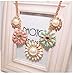 TRURENDI New Daisy Floral Flower Bib Statement Chain Necklace(Colorful Two)