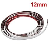 SODIAL(R) 3m Silver Car Grille Exterior Chrome Styling Decoration Moulding Trim Strip 12mm