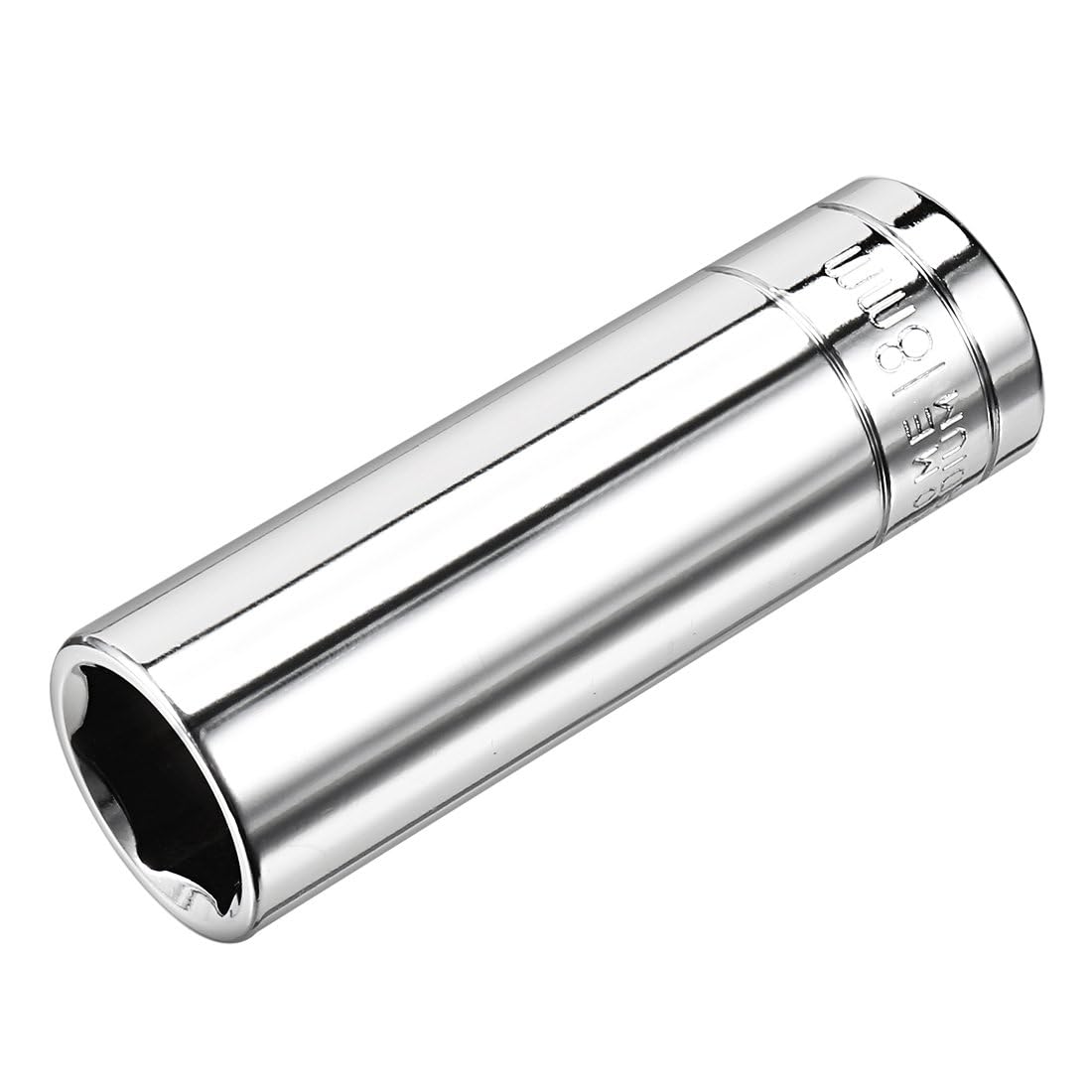 TOP-VIGOR 1/2 Inch Drive 18mm 6-Point Deep Socket, Metric, Cr-V Drive Socket (Polishing) for Auto Repairing and Household