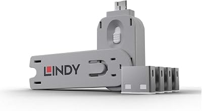 LINDY USB Type A Port Blocker Key Pack of 4 White