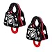 GM CLIMBING 40kN Micro Double Pulley Prusik Minding Ball Bearing UIAA CE for Progress Capture System Rigging Hauling Rescue Arborist Tree Climbing (Pack of 2)
