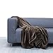 Oversize Flannel Throw Blanket with Cozy Plush Soft Cover for Sofa Chair and Bed Furniture Gift Brown