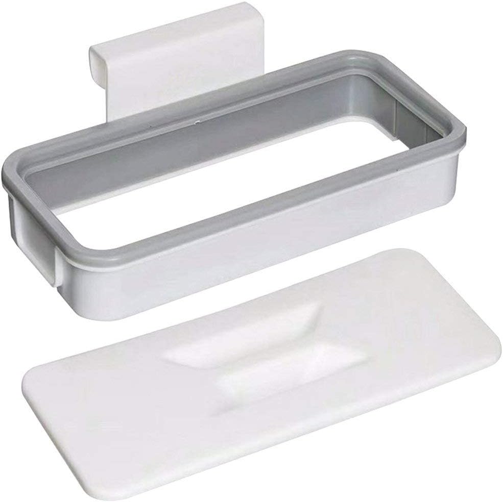 Easyinsmile 2pcs/Pack Plastic Trash Rack Portable Hanging Organizer Trash Bag Holder with Lid