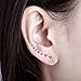 Ear Crawler Earrings Stainless Steel CZ Ear Crawlers Climbers Women Sweep Up Hoop Ear Cuff Pin Vine Wrap Studs Earrings 7 Stars Cubic Zirconia Crystal Pink Rhinestone Clip On Jewelry Silver Plated