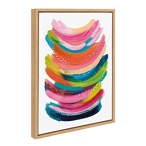 Kate and Laurel Sylvie Bright Abstract Framed Canvas Wall Art by Jessi Raulet o…