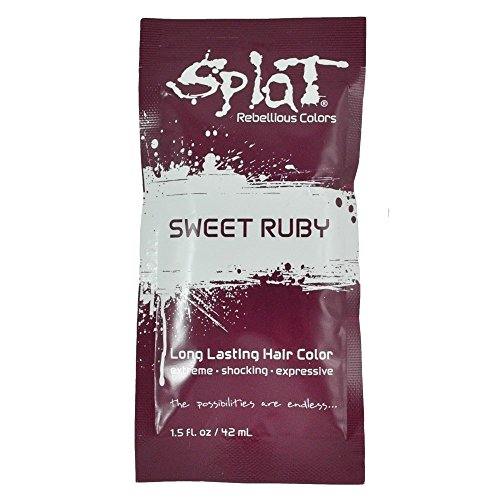 (Pack of 2) Splat Rebellious Colors Long Lasting Hair Coloring singles! 16 Different Colors!! (Pack of 2) (Sweet Ruby)