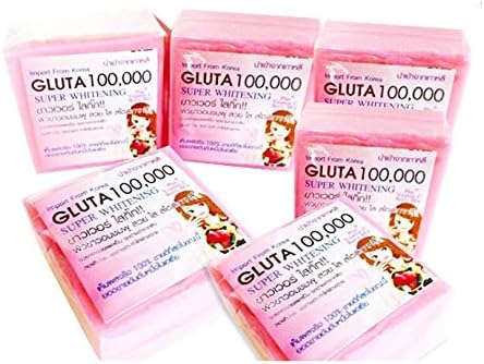60 X Gluta 100000 Soap Super Whitening Glutathione Bleaching Lighten Dark Spot [Get Free Tomato Facial Mask + Free Gift : Preaw Coffee Instant Glutathione 3 in 1 Powder Sugar Free.help You to Firming and Whitening Skin. Aromatic Delicious Flavors Mellow. No Sugar]