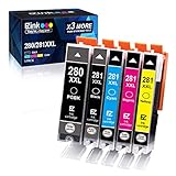 E-Z Ink (TM) Compatible Ink Cartridge Replacement for Canon PGI-280XXL CLI-281XXL PGI 280 XXL CLI 281 XXL for PIXMA TR7520 TR8520 TS6120 TS6220 TS8120 TS8220 TS9120 TS9520 TS9521C Printer (5 Pack)