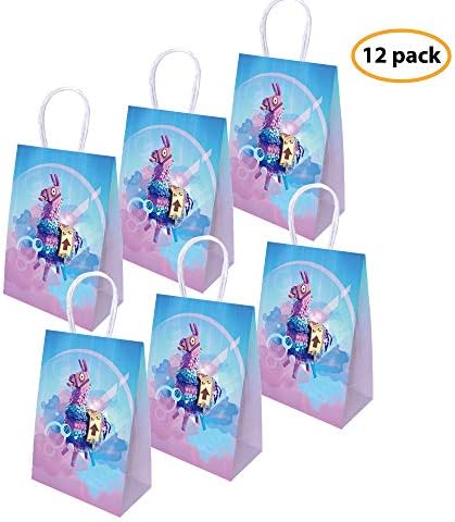 yizeda Game Party Bags Goody Favor bags llama Bags Birthday Party Themed Party Supplies Favors-12 Pack
