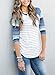 DREAGAL Women 3/4 Sleeve Striped Floral Print Raglan Tops Baseball T Shirt