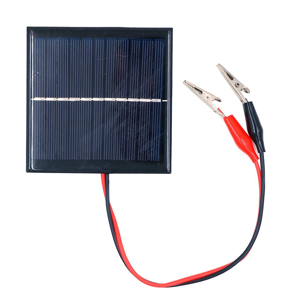 ZONADAH 1W 5.5V Mini Solar Panel Kit, 35cm Cable Alligator Clip, Batter Charger, DIY Home, Science School Projects, Camping,Fishing, Hiking Outdoor Garden Light Charging Tools