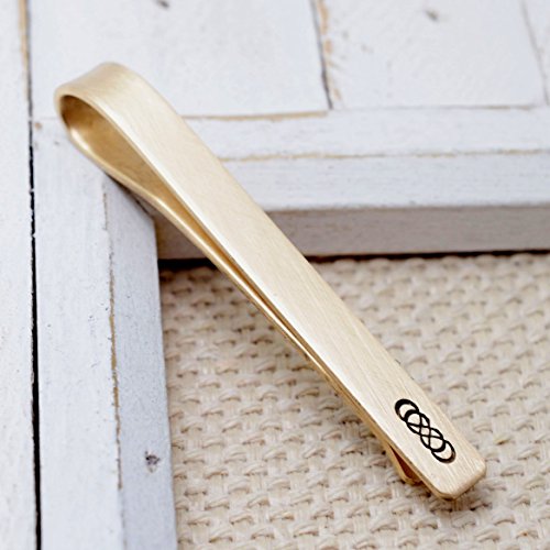 Custom Bronze Tie Bar - Personalized Tie Clip - Necktie Pinch Clip - 8th Anniversary Valentines Gift