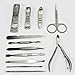 12PCS Big Smile Nail Care Personal Manicure & Pedicure Set, Leather Travel & Grooming Kit, Tool Clipper By Binnbox