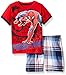 Marvel Little Boys' Toddler 2-Piece Plaid Short Set, Red, 3T