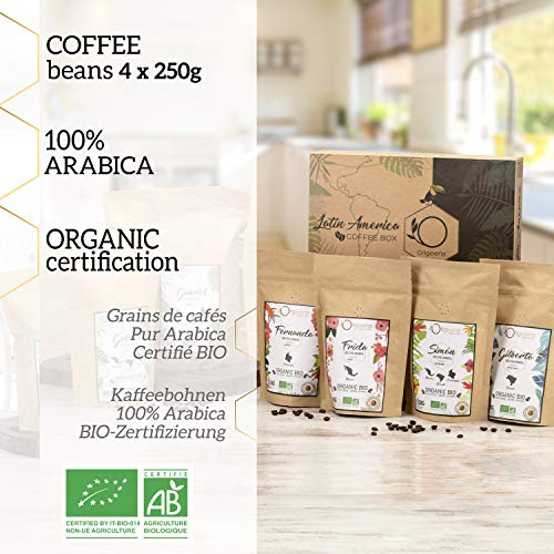 ORIGEENS Bio Kaffeebohnen Probierset 1kg | Premium Bio Arabica Kaffee Ganze Bohnen Set 4x250g | Traditionelle Röstung… – Bild 3