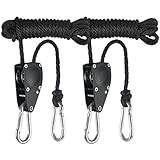 iPower 1/4 Inch 8-Feet Long Super Duty Adjustable Rope Clip Hanger ,300-lb Capacity