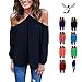 YunJey Women's Spaghetti Halter Off The Shoulder Blouse Long Sleeve Shirt Tops