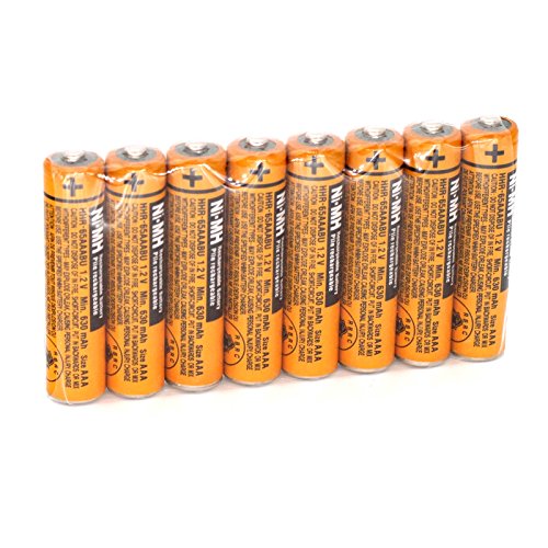 YXZHENG AAA Battery 8PCS 1.2V 630mAh NI-MH Rechargeable HHR-65AAABU for Panasonic Cordless Phone (8X HHR-65AAABU)