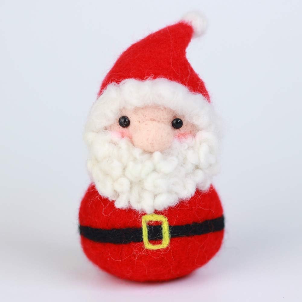 Feltsky Santa Claus Needle Felting Kit 10x5cm Needles, Finger Guards, Black High Density Mat, Instructions