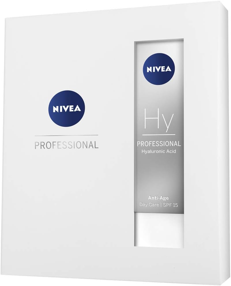 NIVEA PROFESSIONAL Hyaluronic Acid Gift Set Pack of 3 (2 x 50 ml, 1 x 15 ml), Powerful Hyaluron Anti-Ageing Care Set with Day Cream, Night Care and Under Eye Moisturiser Cream
