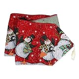 Missamé Extra Long Christmas Table Decorations Dining Table Runner in Snowman and Penguin Tapestry Design with Tassels, 13.5 by 84 inches