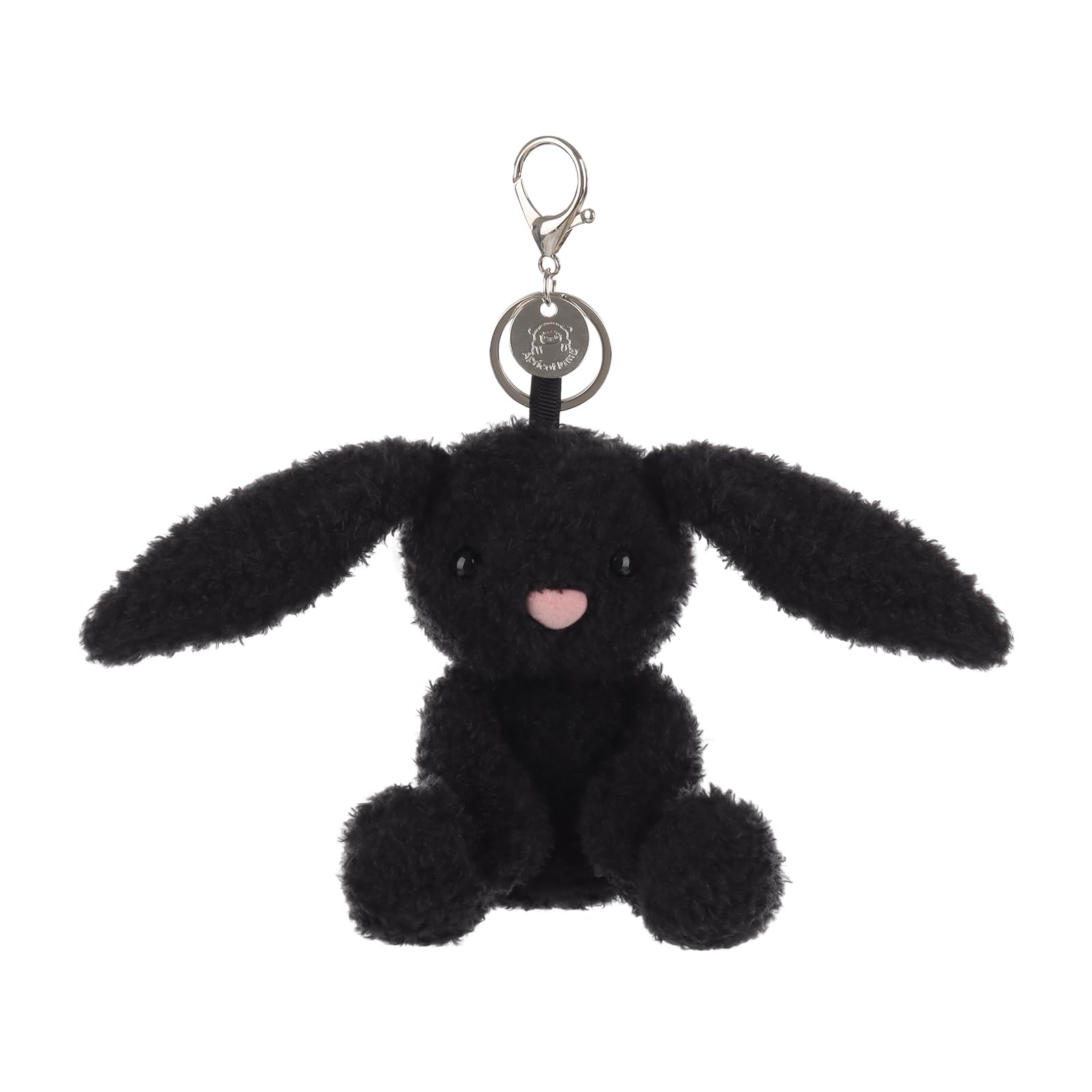 Apricot Lamb Black Velvet Bunny Cute Keychain Plushies, Soft Stuffed Plush Keychain Toys for Kids’ Backpack, Purse