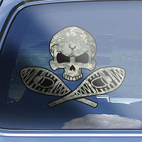 Snowshoeing Skull & Crossbones Decal Sticker