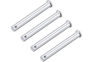 uxcell Single Hole Clevis Pins - 10mm X 80mm Flat Head Zinc-Plating Solid Steel Link Hinge Pin 4Pcs