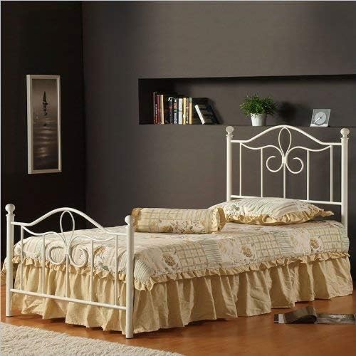 Hillsdale Furniture Westfield Metal Bed Set With Rails Twin Off White