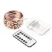 Qedertek Battery Operated Starry String Lights, 33ft 100 LED Firefly Lights with Remote Control, Copper Wire Fairy Lights for Home, Garden, Party, Wedding Decorations(Warm White)