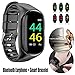 yunbox299 Smart Watch Bracelet + Bluetooth Earphone, 2 in 1 - IP67 Waterproof - Step Counting Heart Rate Sports Smart Watch Bracelet for Android iOS Cellphone Black