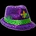 Fun Central LED Mardi Gras Sequin Fedora Hat for Men and Women