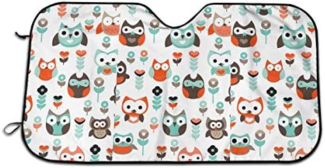 PecoStar Little Owl Car Window Foldable Rectangle Sunshade/Windshield/Sun Visor - Auto Sun Shade For Cars/SUV's And Trucks/Sun Shield