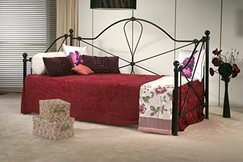 SaveOnGoodsUK 3ft Single black Metal Day Bed Frame Bedstead Daybed.Traditional style