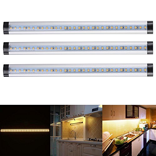 3pcs Kitchen Under Cabinet Shelf Counter LED Light Bar Lighting Kit Lamp Warm White