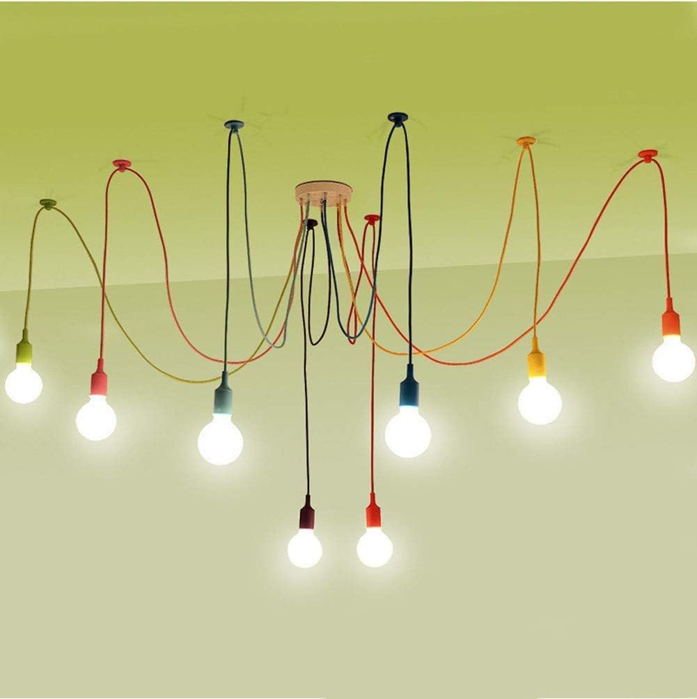 Mxcysjx 8 Lichter Kronleuchter Lampe Wohnzimmer Decke Pendelleuchte Kit E27 Lampenfassung Sockel Kabel Bunt Ohne Lampen Regenbogen Spinnenlicht Innenbeleuchtung Beleuchtung Suenaacampo Com