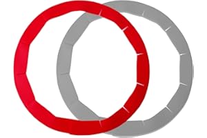 YOUFORZX 2PCS Adjustable Baking Pie Crust Shield Protector Cover for Edges of Pie - 8-inch to 11.5-inch (Red Grey)