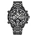 GOLDEN HOUR Luxury Stainless Steel Analog Digital Watches for Men Male Outdoor Sport Waterproof Big Heavy Wristwatch (Black)