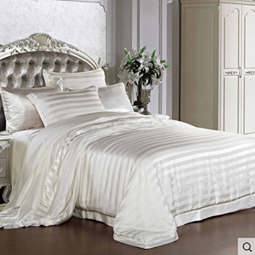 Soft Silker Luxury Silk Sheets Sets 100 Mulberry Silk Seamless,Queen with Duvet Cover Buy