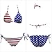 Dasbayla Women's Summer Bandeau Bikini Set USA American Flag String Bathing Suits S