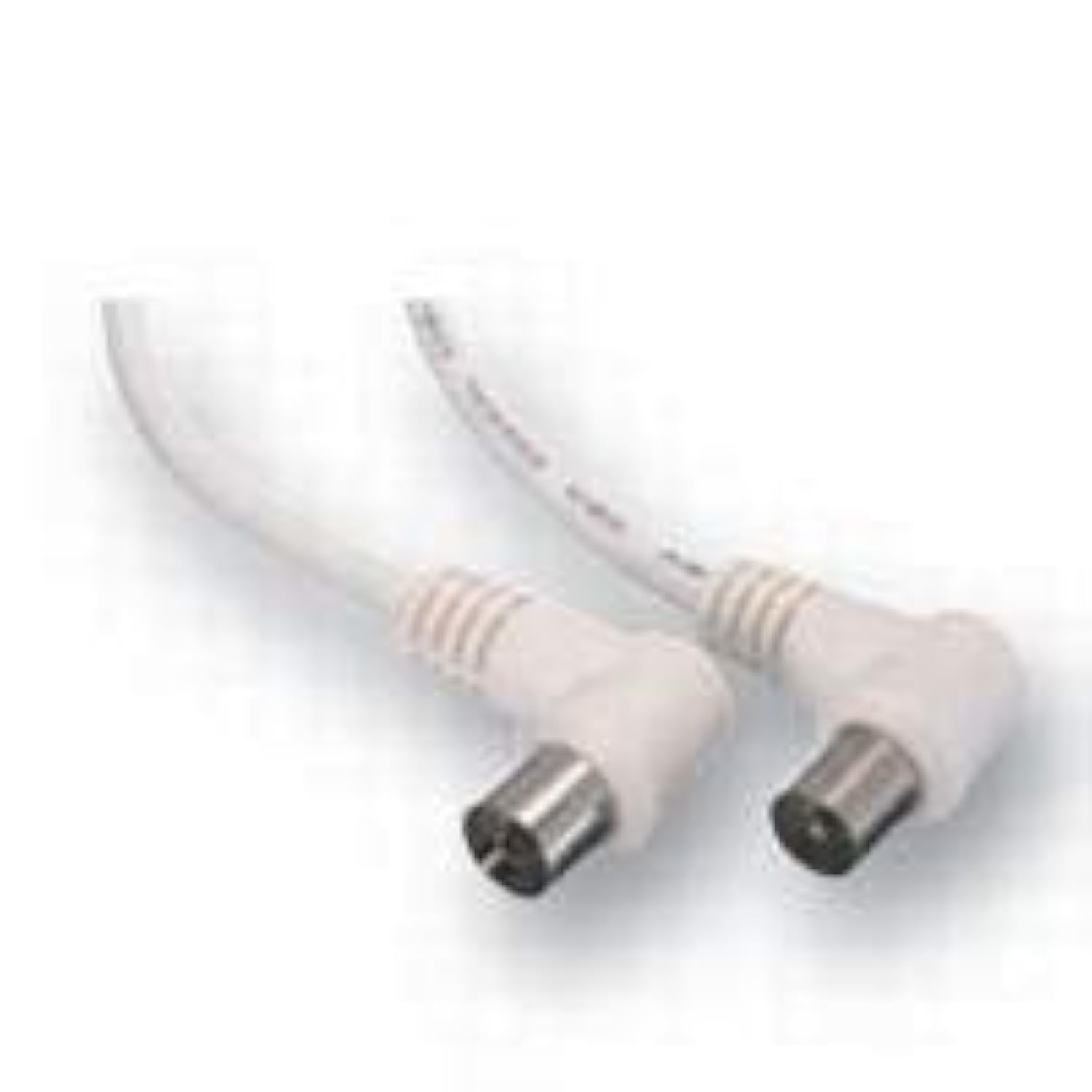 Aptii Coaxial Aerial Cable Right Angle Plug to Socket White 2m