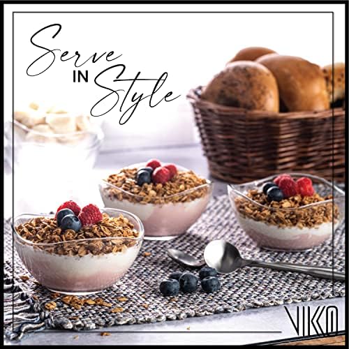 DESSERT BOWLS – SET OF 6 SMALL GLASS ICE CREAM BOWLS, 10 OZ EACH – MICROWAVE & DISHWASHER SAFE
