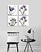 GOUPSKY Art - Modern Giclee Prints Framed Artwork Dream Hope Imagine and Believe Purple Flickering Flowers Pictures Photo Paintings on Canvas Wall Art for Home Wall Decor 4Pcs/Sets