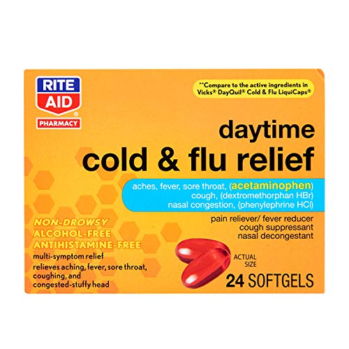 Rite Aid MultiSymptom Daytime Cold & Flu Relief Softgels 24 Count